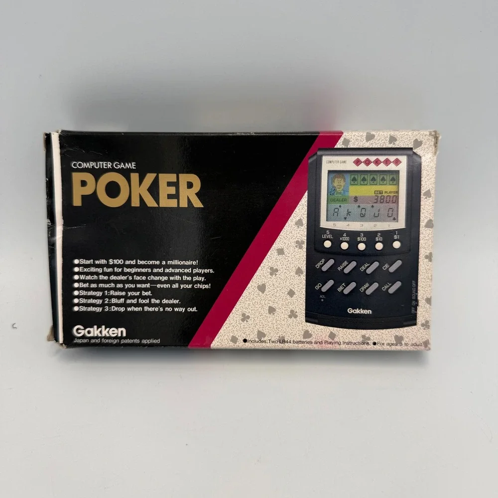 Gakken Computer Game Poker Vintage Handheld Electronic Game Japan Boxed Tested